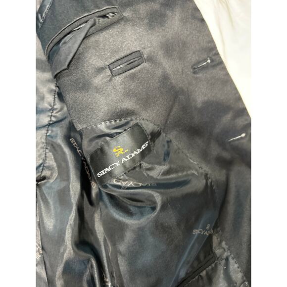 EUC Stacy Adams Men's Size 40 Tuxedo Jacket Black 100% Polyester 3 Buttons - Picture 3 of 4